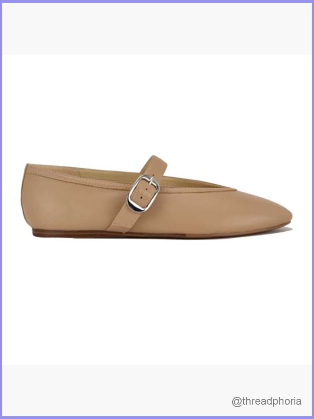 Almond Toe Mary Jane Flats with Buckle Strap - Picture 6 of 6